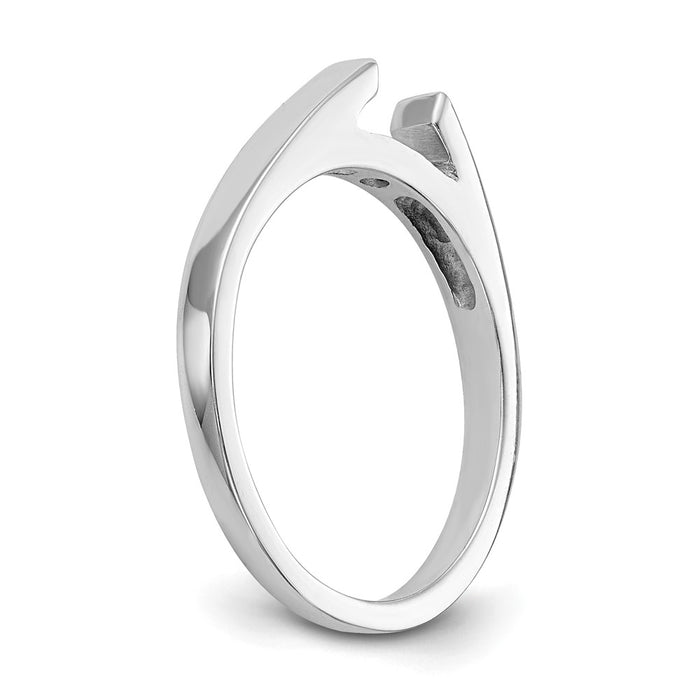 Buy Stylish 14K White Gold 2.4mm Peg Set Solitaire Engagement Ring Setting-6