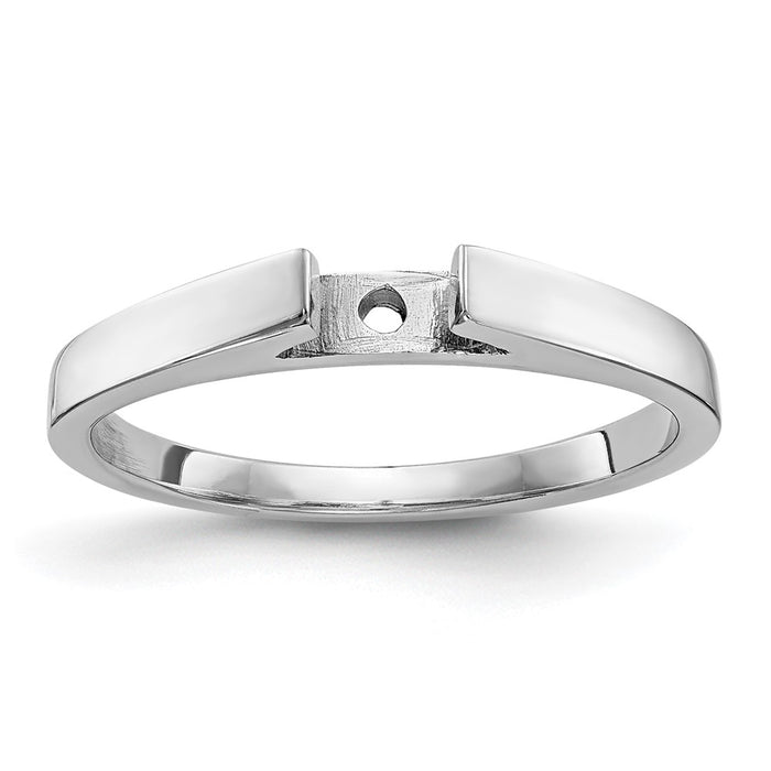 Buy Stylish 14K White Gold 2.4mm Peg Set Solitaire Engagement Ring Setting-1