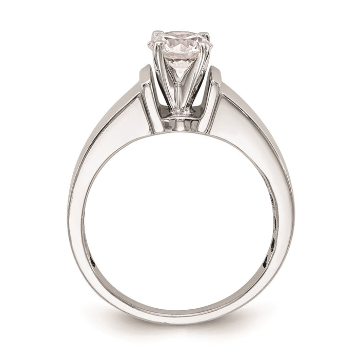 Buy Stylish 14K White Gold 5.00mm Peg Set Solitaire Engagement Ring-2