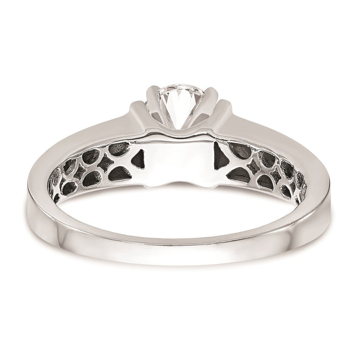 Buy Stylish 14K White Gold 5.00mm Peg Set Solitaire Engagement Ring-5