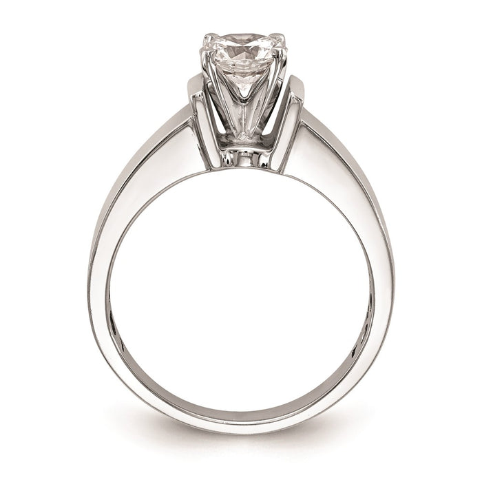 Buy Stylish 14K White Gold 5.5mm Wide Peg Set Solitaire Engagement Ring-2