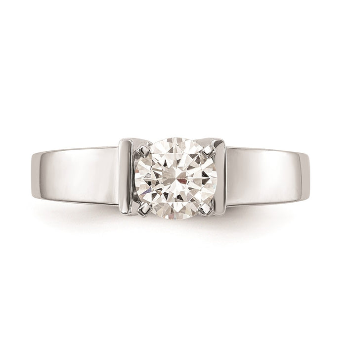 Buy Stylish 14K White Gold 5.5mm Wide Peg Set Solitaire Engagement Ring-4