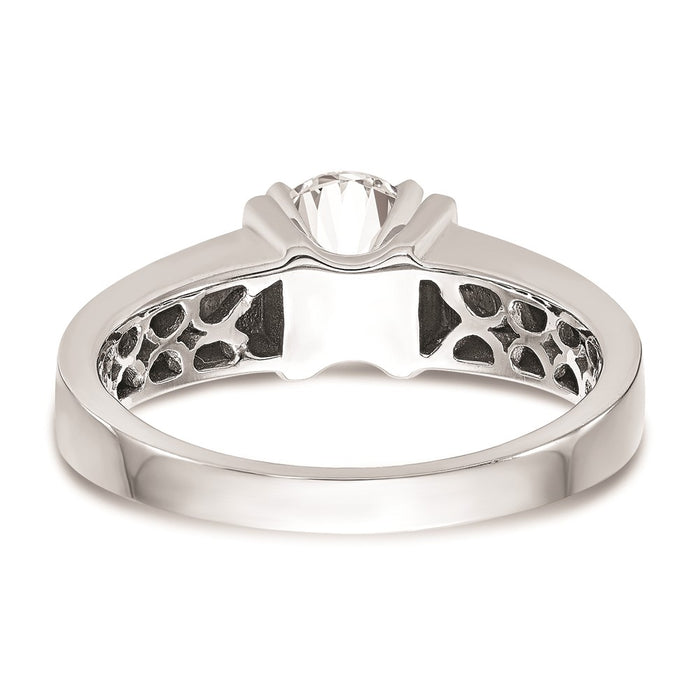 Buy Stylish 14K White Gold 5.5mm Wide Peg Set Solitaire Engagement Ring-5