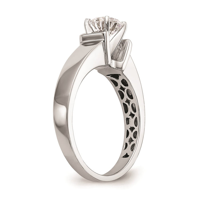 Buy Stylish 14K White Gold 5.5mm Wide Peg Set Solitaire Engagement Ring-6