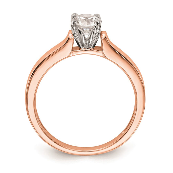 Buy Stylish 14K Rose Gold 3.00mm Wide Solitaire Engagement Ring Setting-2