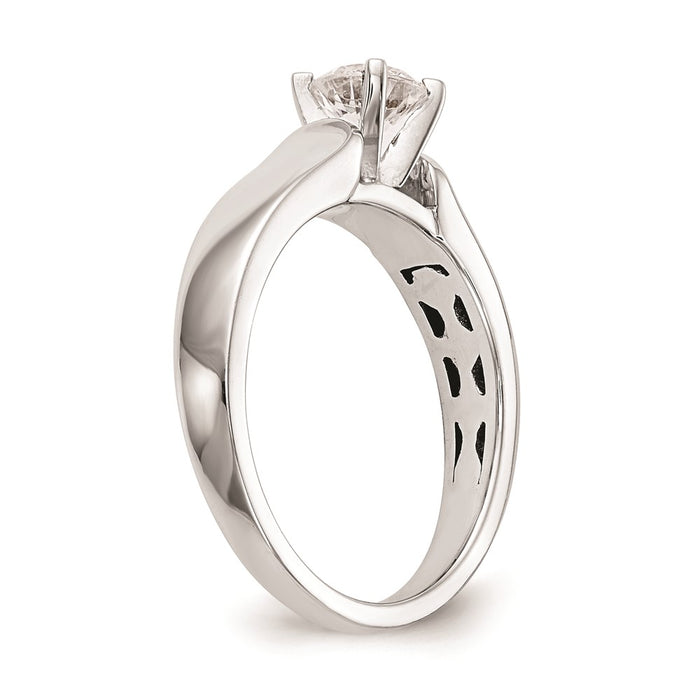 Buy 14K White Gold 4.5mm Wide Solitaire Engagement Ring Setting - Stylish Value!-6