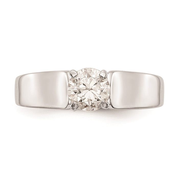 Exclusive 14K White Gold 5.2mm Wide Solitaire Engagement Ring Setting-4