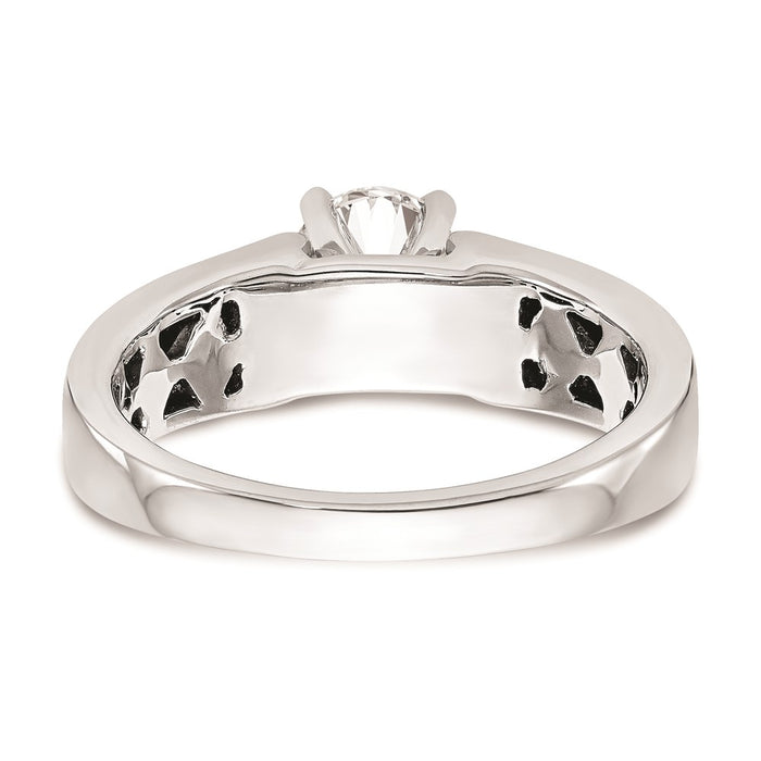 Exclusive 14K White Gold 5.2mm Wide Solitaire Engagement Ring Setting-5