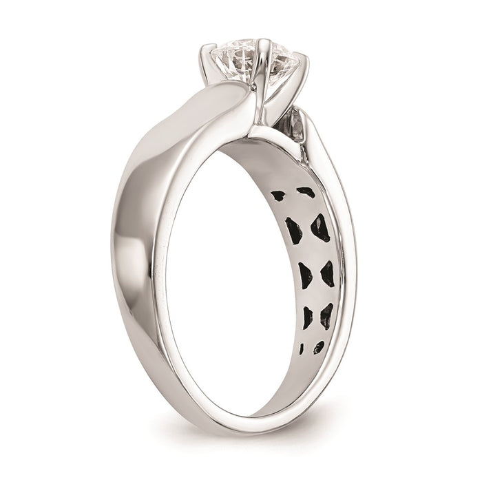 Exclusive 14K White Gold 5.2mm Wide Solitaire Engagement Ring Setting-6