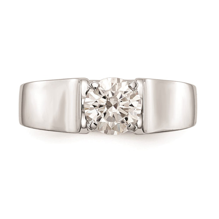 Buy Stylish 14K White Gold 6.5mm Wide Solitaire Engagement Ring Setting-4