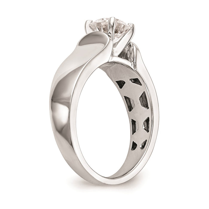 Buy Stylish 14K White Gold 6.5mm Wide Solitaire Engagement Ring Setting-6