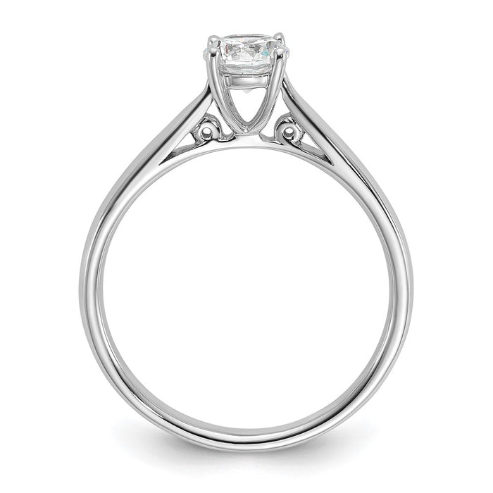 High-Quality 14K White Gold 5.8mm Solitaire Engagement Ring Setting - Stylish Value-2