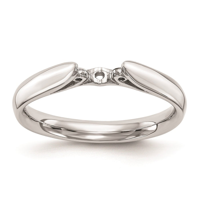 Buy Stylish 14K White Gold 5.00mm Solitaire Engagement Ring Setting-7