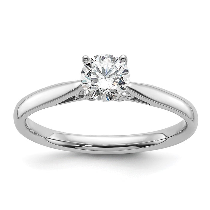 Buy Stylish 14K White Gold 5.00mm Solitaire Engagement Ring Setting-1