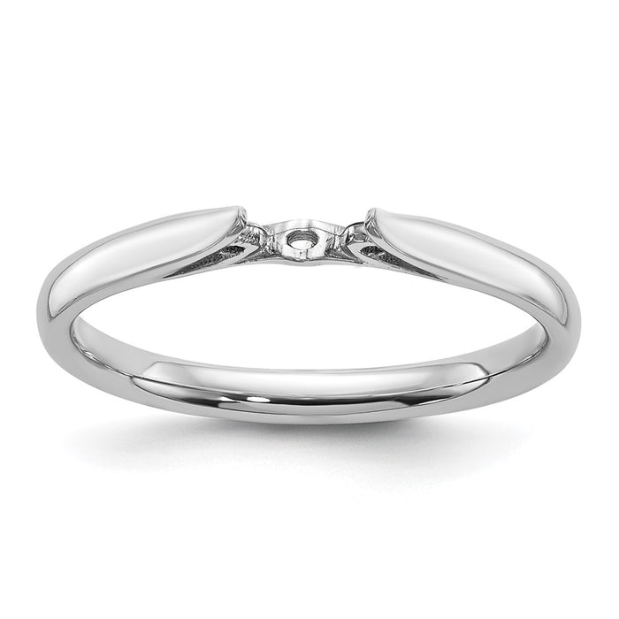 Buy 14K White Gold 3.5mm Solitaire Engagement Ring Setting - Stylish Value-1