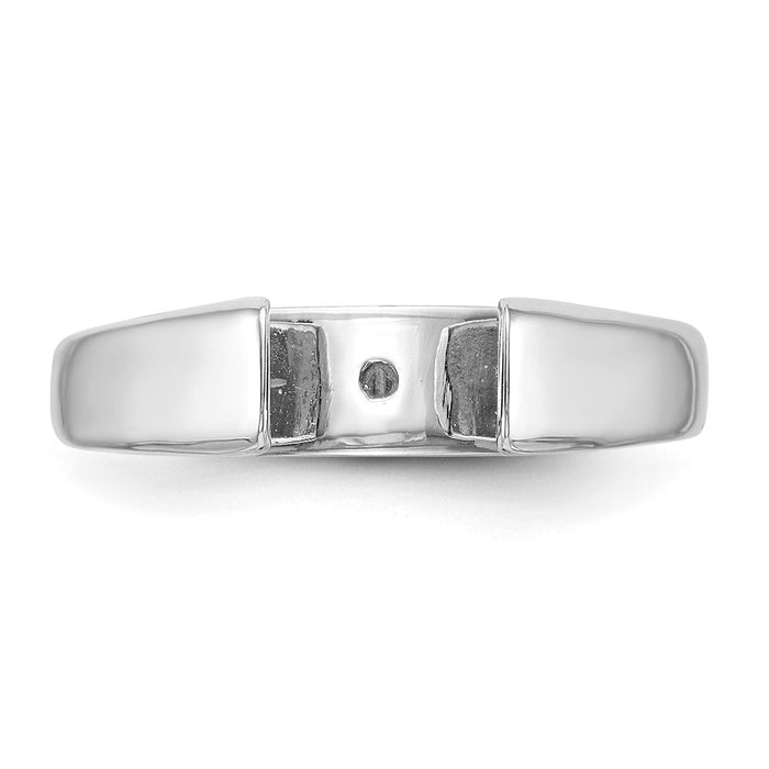 Buy Stylish 14K White Gold 6.5mm Solitaire Engagement Ring Setting-4