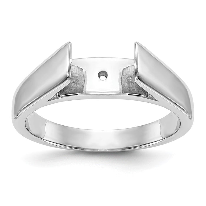 Buy Stylish 14K White Gold 6.5mm Solitaire Engagement Ring Setting-1