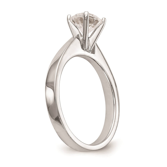 Buy Stylish 14K White Gold 4.5mm Solitaire Engagement Ring Setting-6