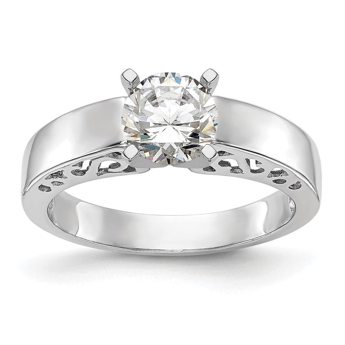 Exclusive 14K White Gold Filigree Solitaire Engagement Ring - Stylish & Affordable!-7