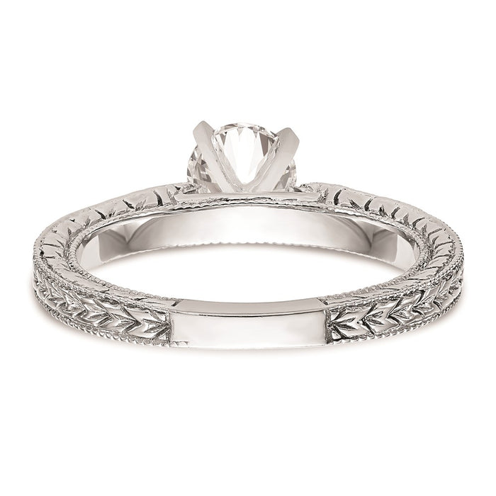 Buy 14K White Gold Etched Peg-Set Engagement Ring Setting - Stylish Value!-5