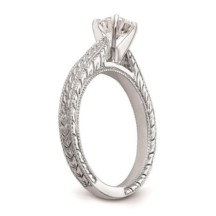 Buy 14K White Gold Etched Peg-Set Engagement Ring Setting - Stylish Value!-6