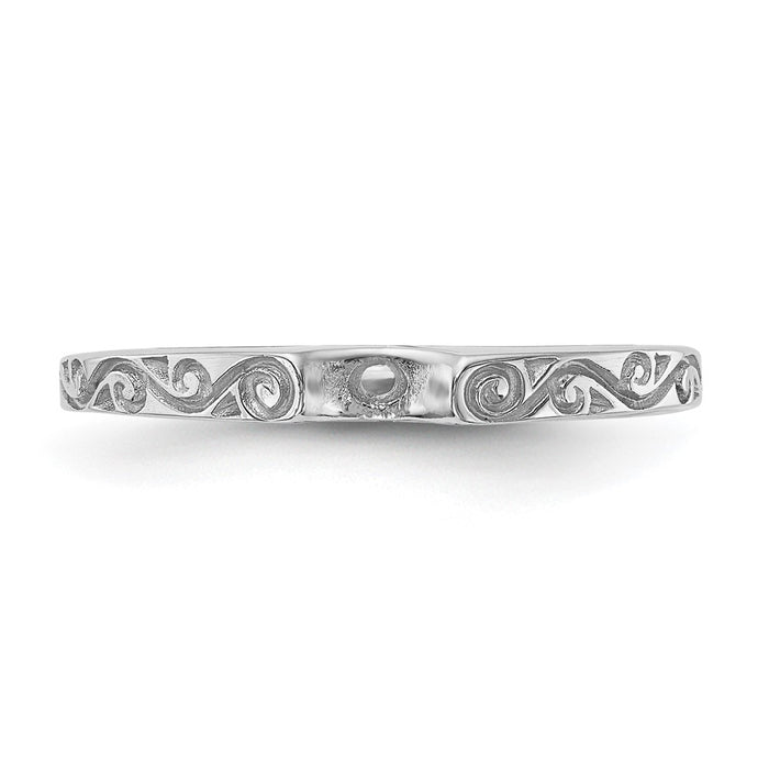 Exclusive 14K White Gold Vintage Solitaire Engagement Ring Setting - Stylish Value-4