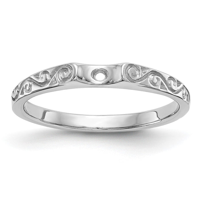 Exclusive 14K White Gold Vintage Solitaire Engagement Ring Setting - Stylish Value-8