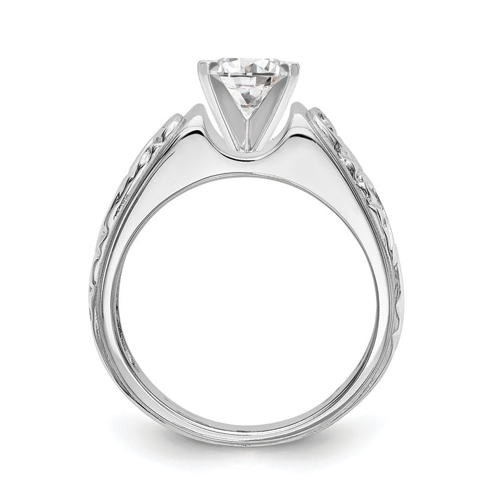 High-Quality 14K White Gold Vintage Solitaire Engagement Ring Setting - Stylish Design-2