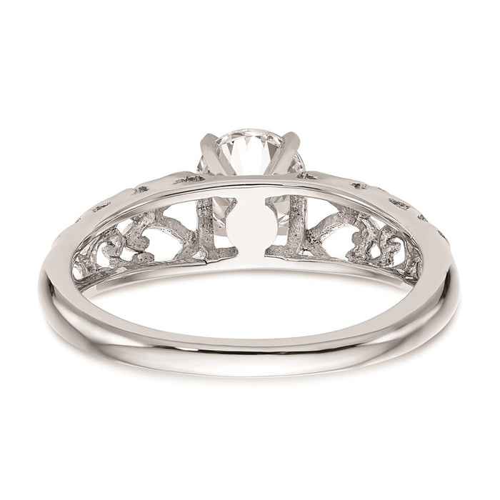 Exclusive 14K White Gold Filigree Heart Engagement Ring Setting - Affordable Price-5