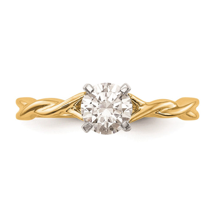 Exclusive 14K Gold Twist Solitaire Engagement Ring Setting - Stylish Design-4