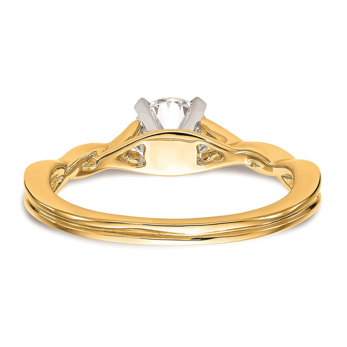Exclusive 14K Gold Twist Solitaire Engagement Ring Setting - Stylish Design-5