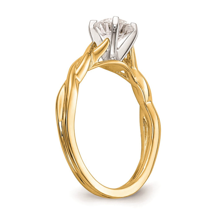 Exclusive 14K Gold Twist Solitaire Engagement Ring Setting - Stylish Design-6
