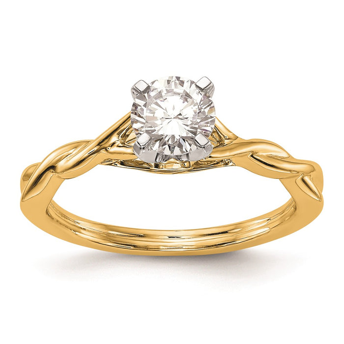 Exclusive 14K Gold Twist Solitaire Engagement Ring Setting - Stylish Design-1