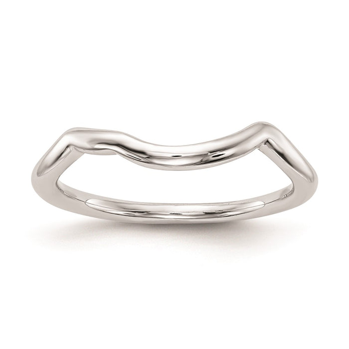 High-Quality 14K White Gold Sleek Polished Contour Wedding Ring - Stylish Value-1