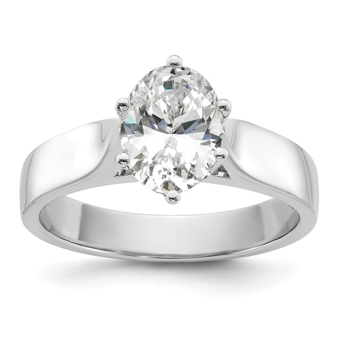 Buy 14K White Gold 2.5mm Wide Solitaire Engagement Ring Setting - Stylish Value!-8