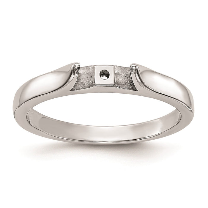 Buy 14K White Gold 2.5mm Wide Solitaire Engagement Ring Setting - Stylish Value!-7