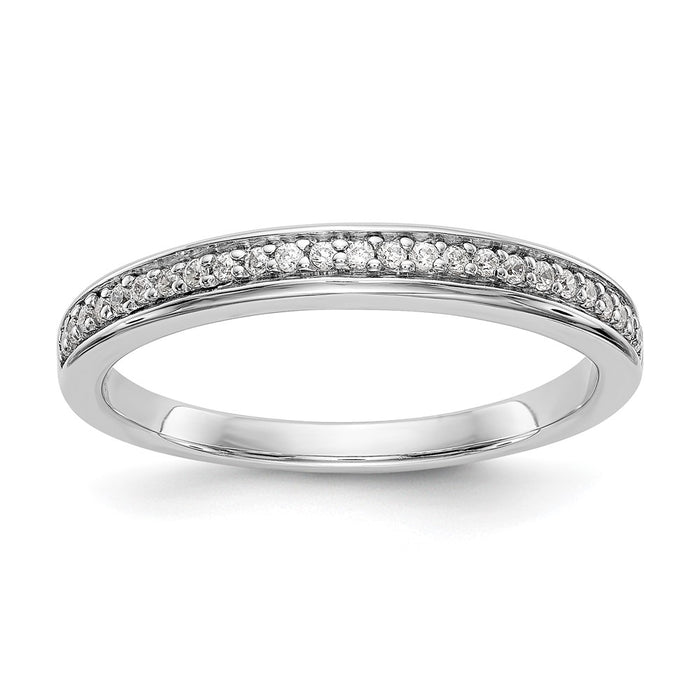 Exclusive 14K White Gold Wedding Band Set - 1/8 Carat Diamond, Affordable Price-1