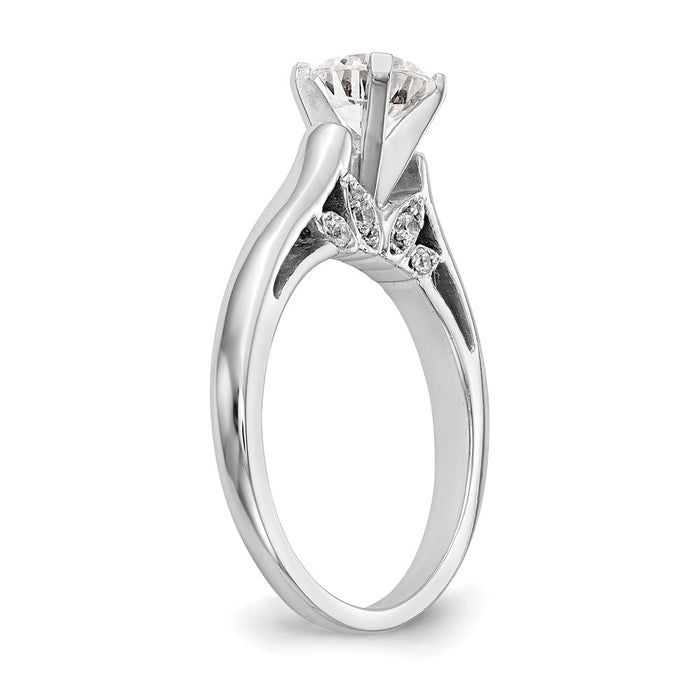 Buy Exclusive 14K White Gold Semi-Mount Engagement Ring with 1/10 Carat Diamond-6
