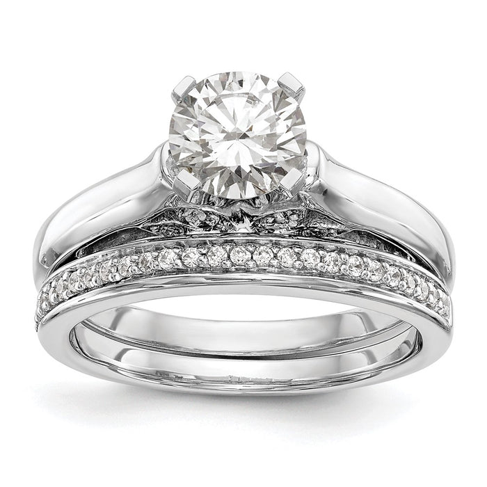 Buy Exclusive 14K White Gold Semi-Mount Engagement Ring with 1/10 Carat Diamond-7