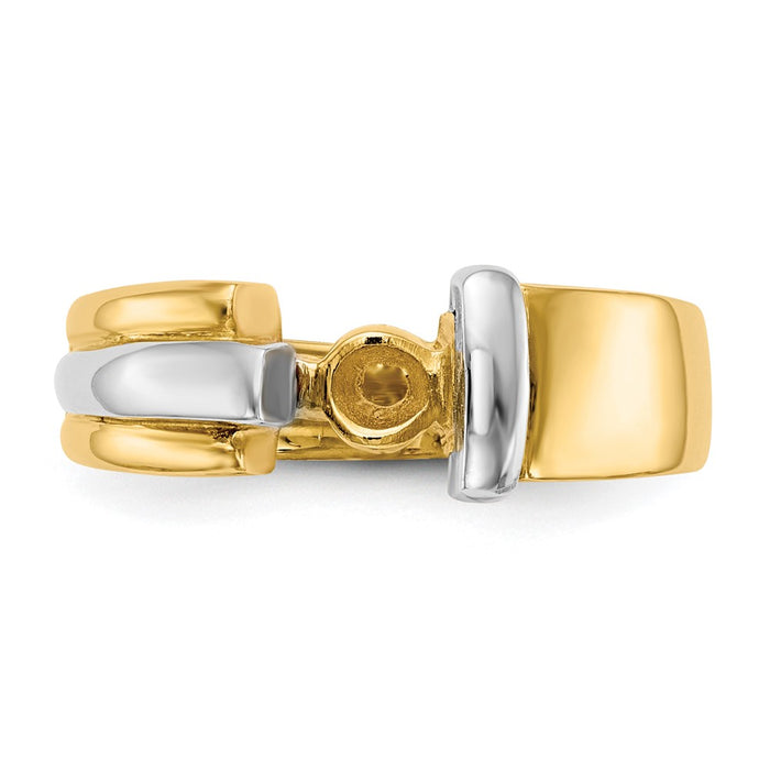 Buy Exclusive 14K Two-Tone Solitaire Engagement Ring Setting | Stylish Design-4