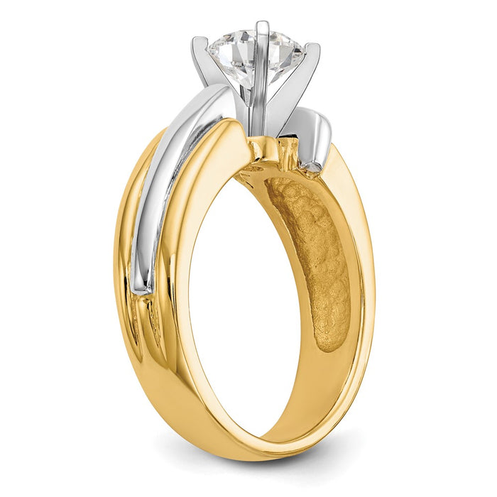 Buy Exclusive 14K Two-Tone Solitaire Engagement Ring Setting | Stylish Design-6