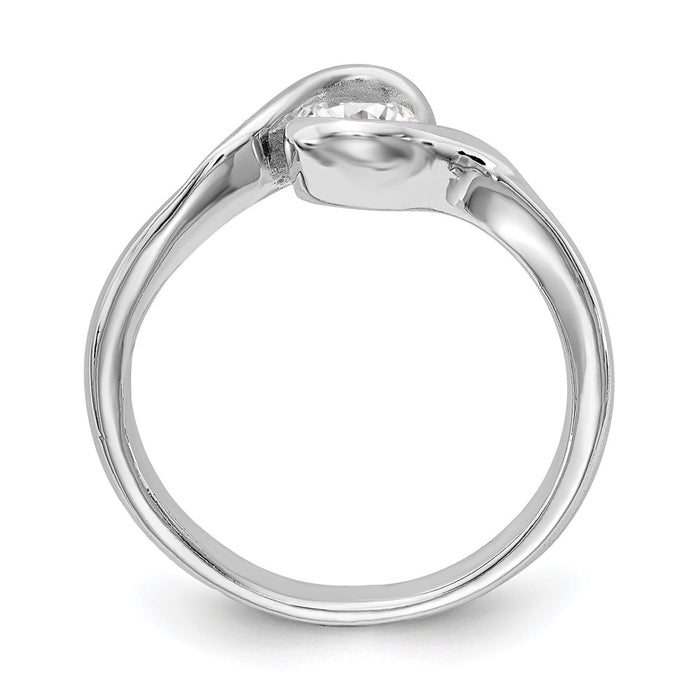 Buy Stylish 14K White Gold Half-Bezel Bypass Engagement Ring Setting for 1/2 Carat-2