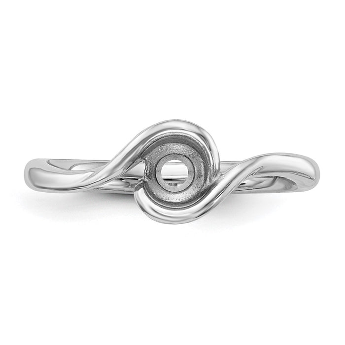 Buy Stylish 14K White Gold Half-Bezel Bypass Engagement Ring Setting for 1/2 Carat-4