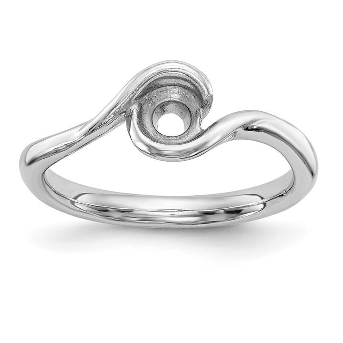 Buy Stylish 14K White Gold Half-Bezel Bypass Engagement Ring Setting for 1/2 Carat-1