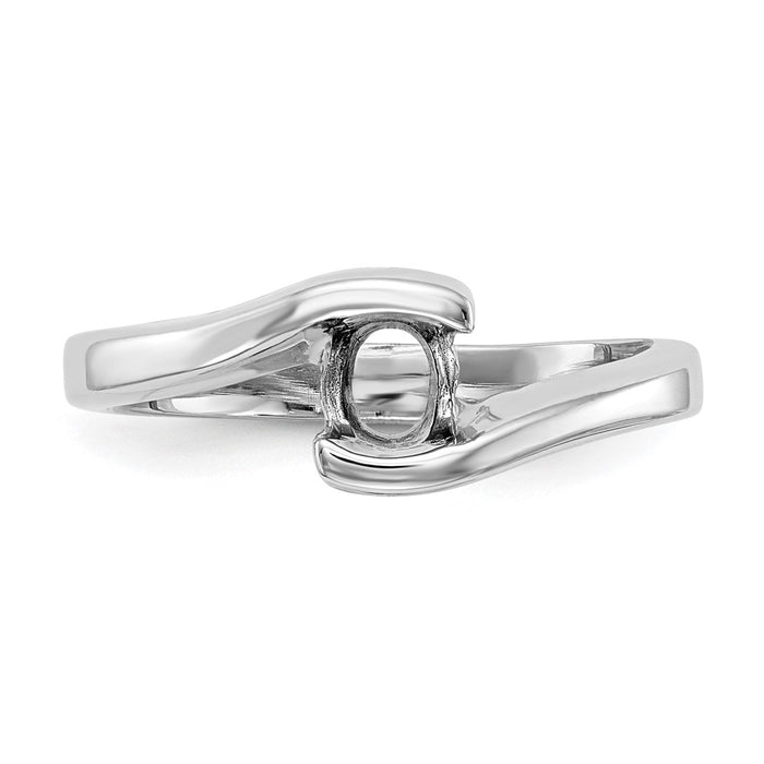 Buy Stylish 14K White Gold Half-Bezel Bypass Engagement Ring Setting 5mm-4