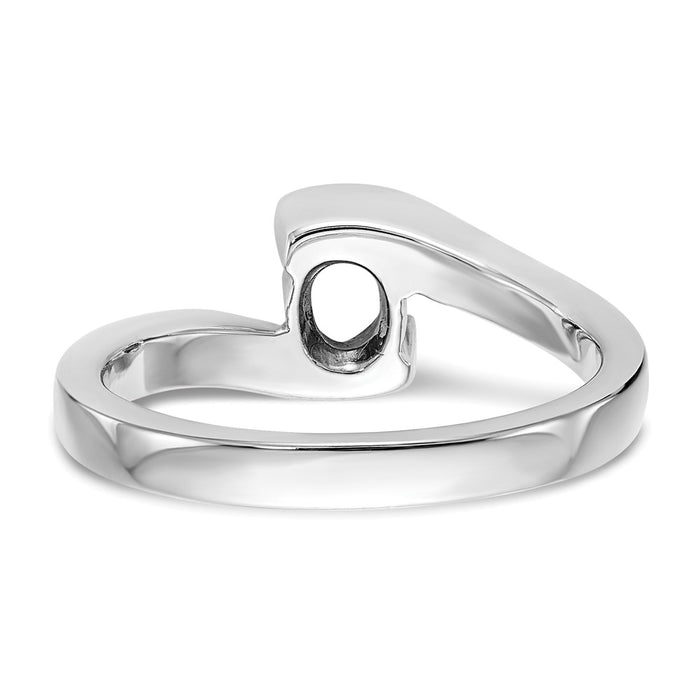 Buy Stylish 14K White Gold Half-Bezel Bypass Engagement Ring Setting 5mm-5