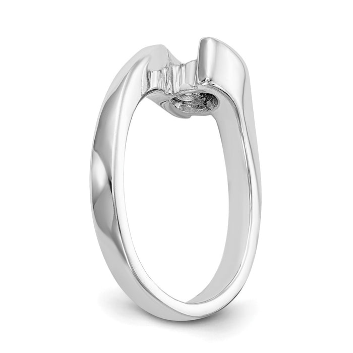Buy Stylish 14K White Gold Half-Bezel Bypass Engagement Ring Setting 5mm-6