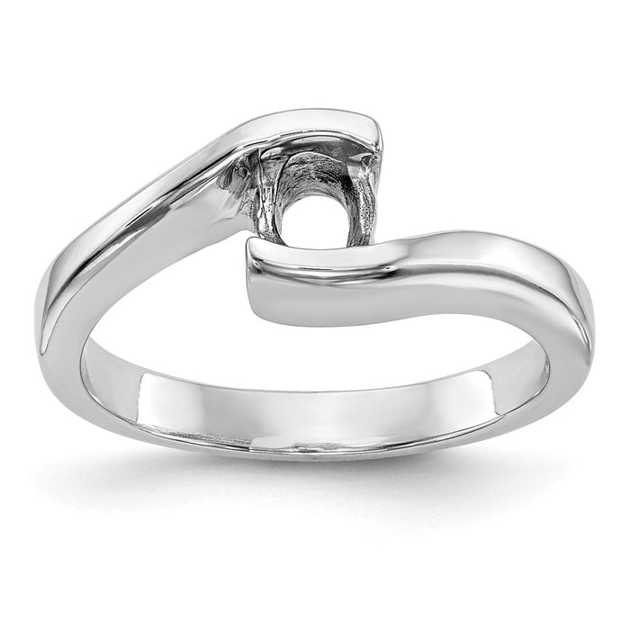 Buy Stylish 14K White Gold Half-Bezel Bypass Engagement Ring Setting 5mm-7