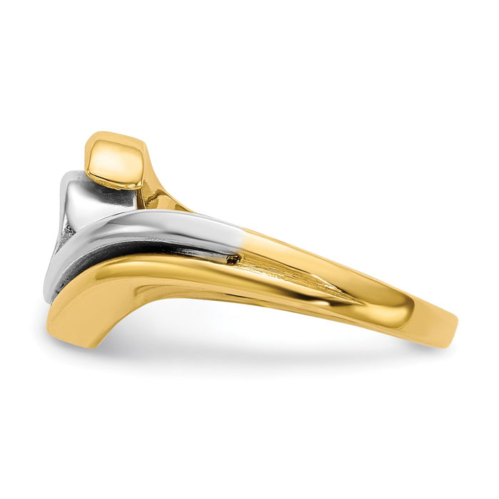 Buy Exclusive 14K Two-Tone Bypass Solitaire Engagement Ring - Stylish Design-3