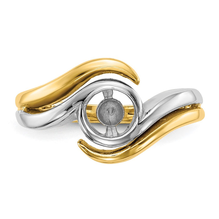 Buy Exclusive 14K Two-Tone Bypass Solitaire Engagement Ring - Stylish Design-4